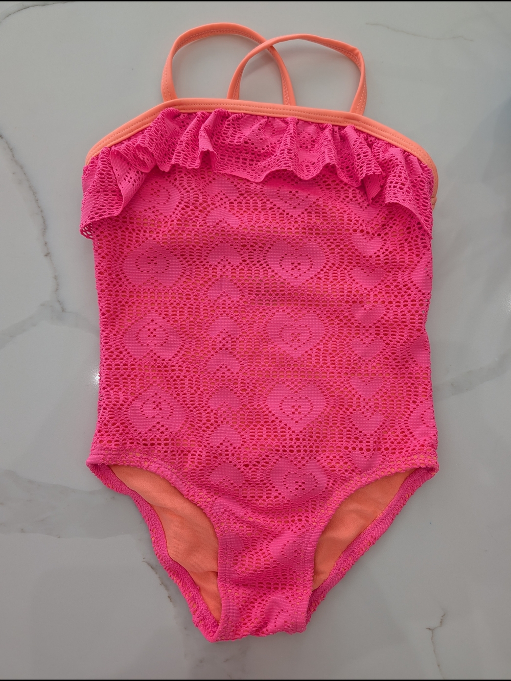 5/$20 George Ruffle Heart Mesh Swimsuit – Toddler Girls Size 3T